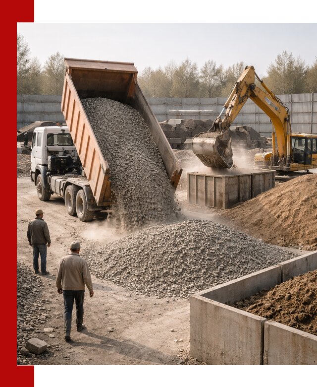 Доставка нерудных материалов с погрузкой и разгрузкой в Пушкине