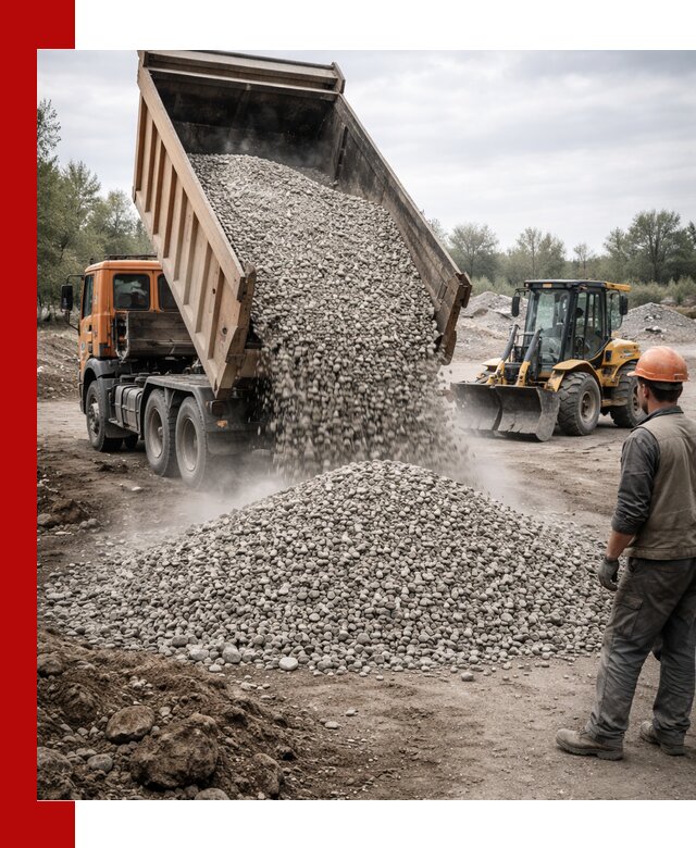 Доставка щебня в Пушкине крупными и мелкими фракциями