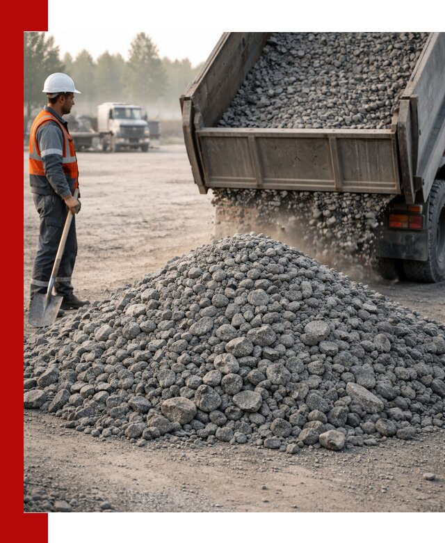 Гранитный щебень фракции 100–201 для строительства в Пушкине