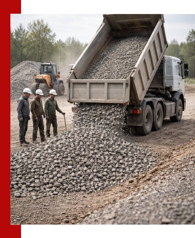 Доставка гравийного щебня фракции 70-120 в Пушкине