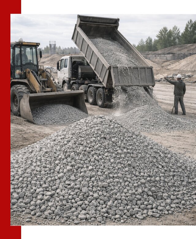 Доставка известнякового щебня фр. 5–20 в Пушкине