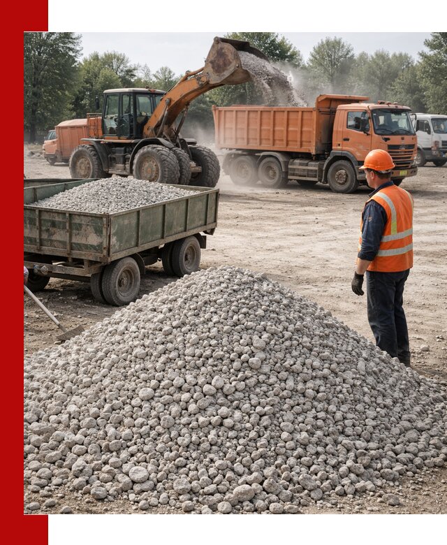 Доставка известнякового щебня фракция 20–40 в Пушкине