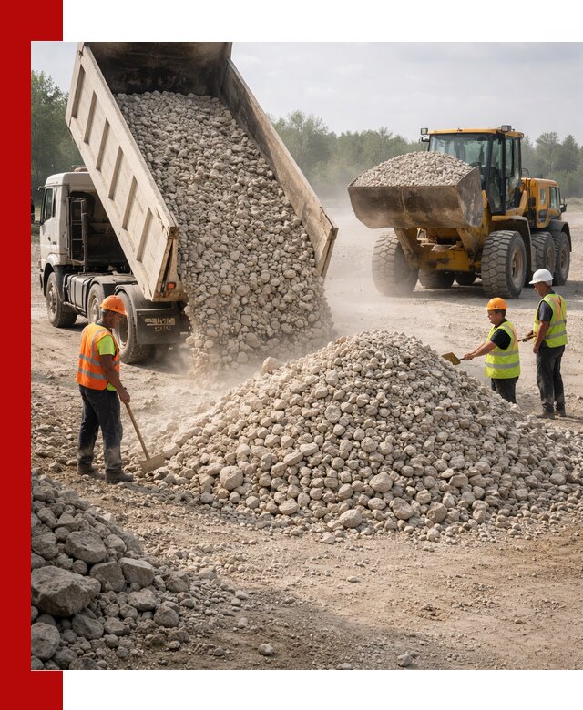 Доставка известнякового щебня фр. 40-70 в Пушкине