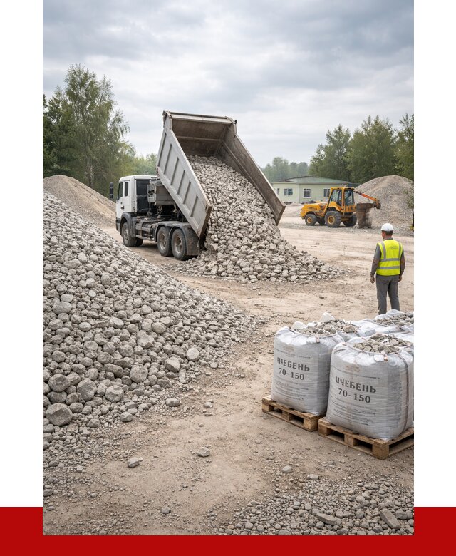 Известняковый щебень фракция 70-150 в Пушкине от 1352 р. | ПРОНЕРУДПшн