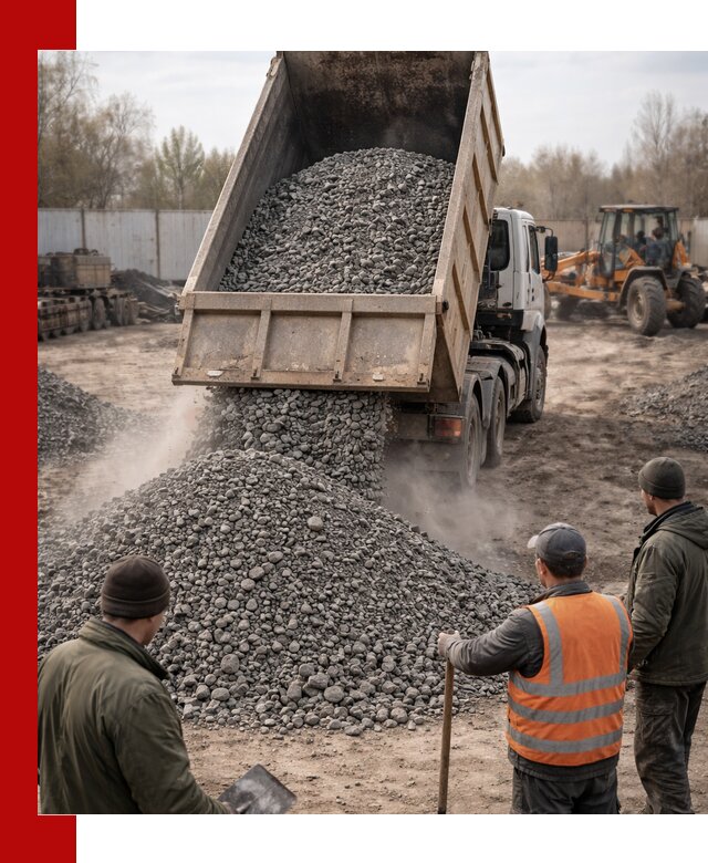 Доставка шлакового щебня в удобные сроки по выгодной цене в Пушкине