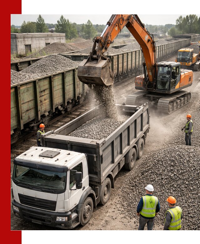 Железнодорожный щебень фракция 25–60 для поставок в Пушкине