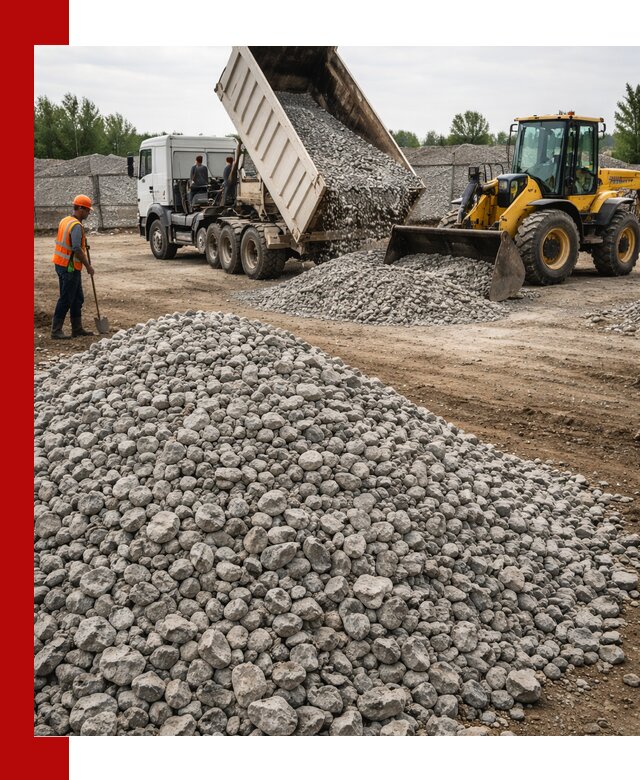 Доставка бетонного щебня фракции 40-70 в Пушкине