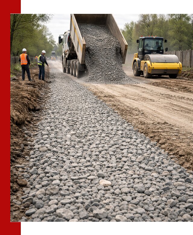 Доставка щебня для отсыпки дорог в Пушкине высокого качества