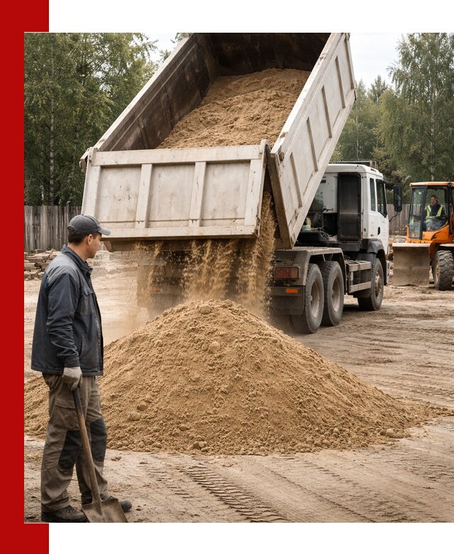 Доставка и продажа песка с разгрузкой в Пушкине