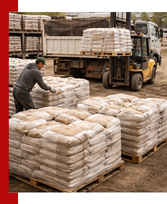 Карьерный песок в мешках с доставкой в Пушкине