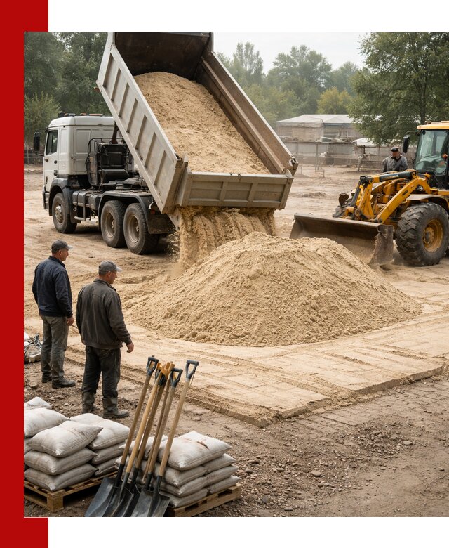 Доставка мытого песка в Пушкине с самосвалами по выгодной цене