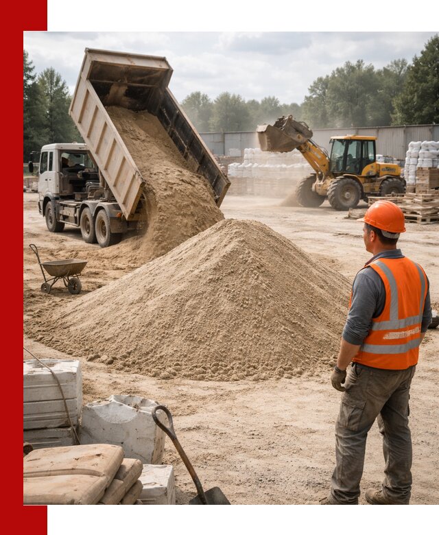 Доставка строительного песка с самосвалом в Пушкине