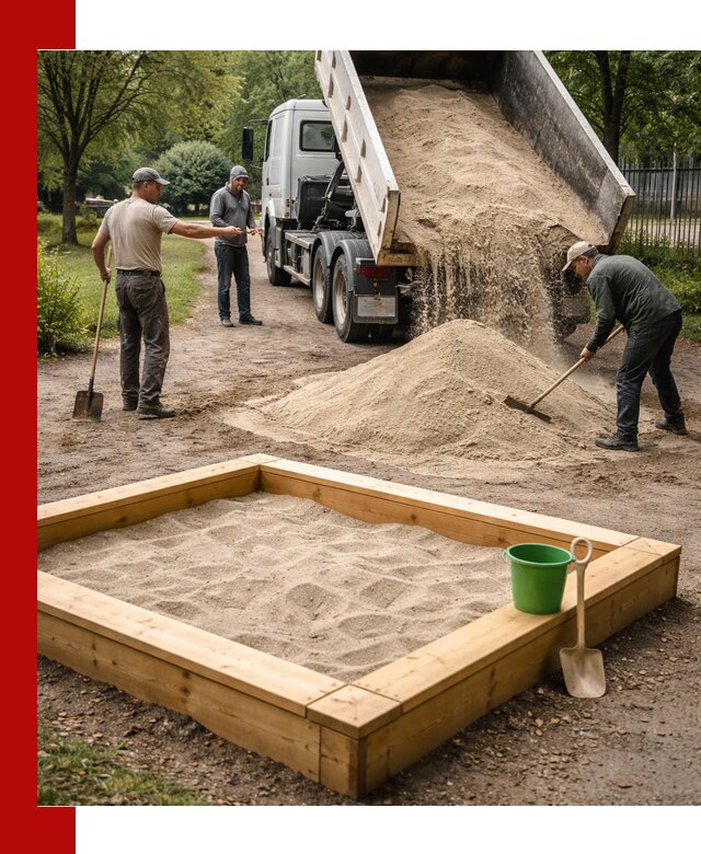 Песок для песочницы с доставкой в Пушкине недорого и чистый