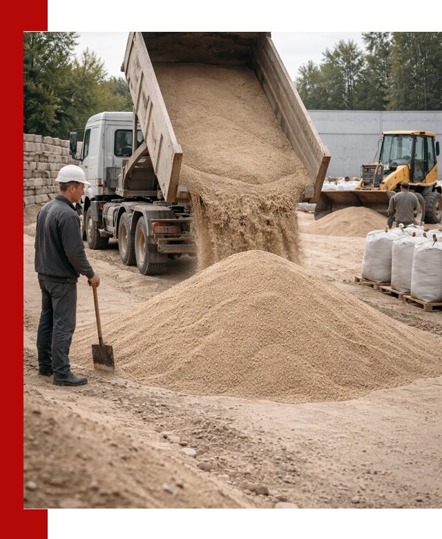 Кварцевый песок фракция 0–3 мм с доставкой в Пушкине
