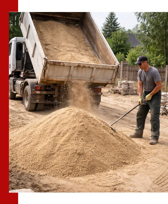 Доставка сухого песка самосвалами в Пушкине