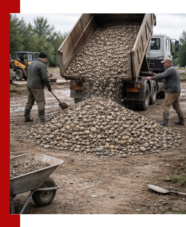 Доставка гальки речной оптом и в розницу в Пушкине