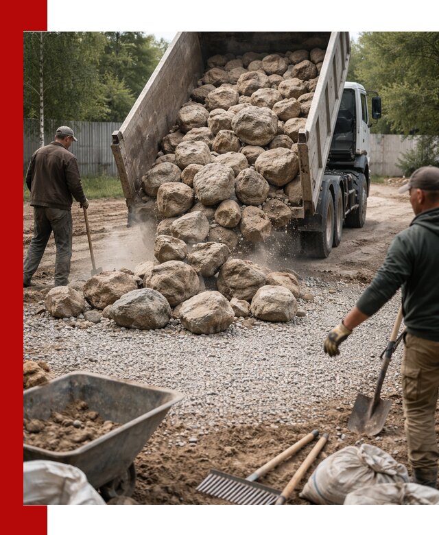 Доставка и укладка булыжника в Пушкине