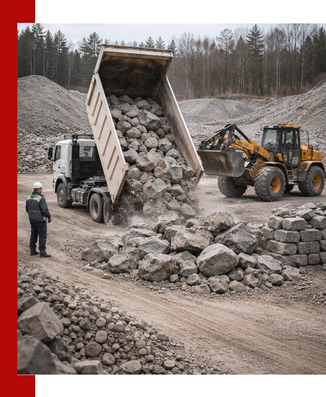 Доставка и продажа бутового гранитного камня в Пушкине