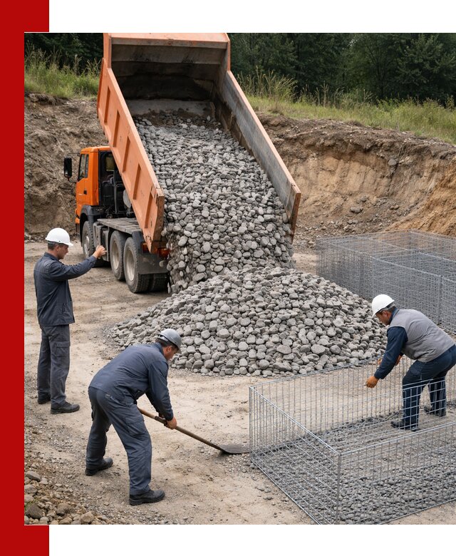 Камень для габионов с доставкой в Пушкине быстро и надёжно