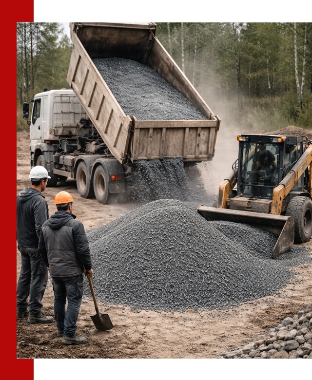 Гранитный отсев 0-5 с доставкой и разгрузкой в Пушкине