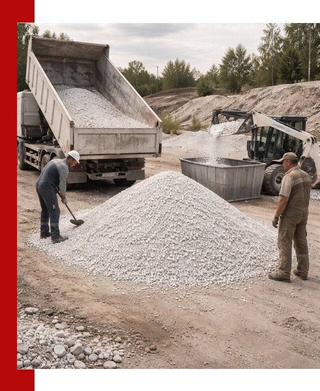 Доставка и продажа белой мраморной крошки в Пушкине