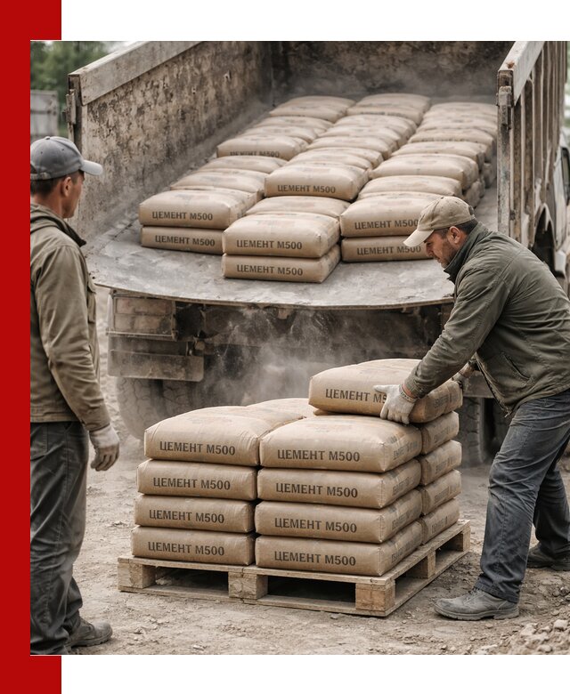 Цемент М500 с доставкой самосвалом в Пушкине