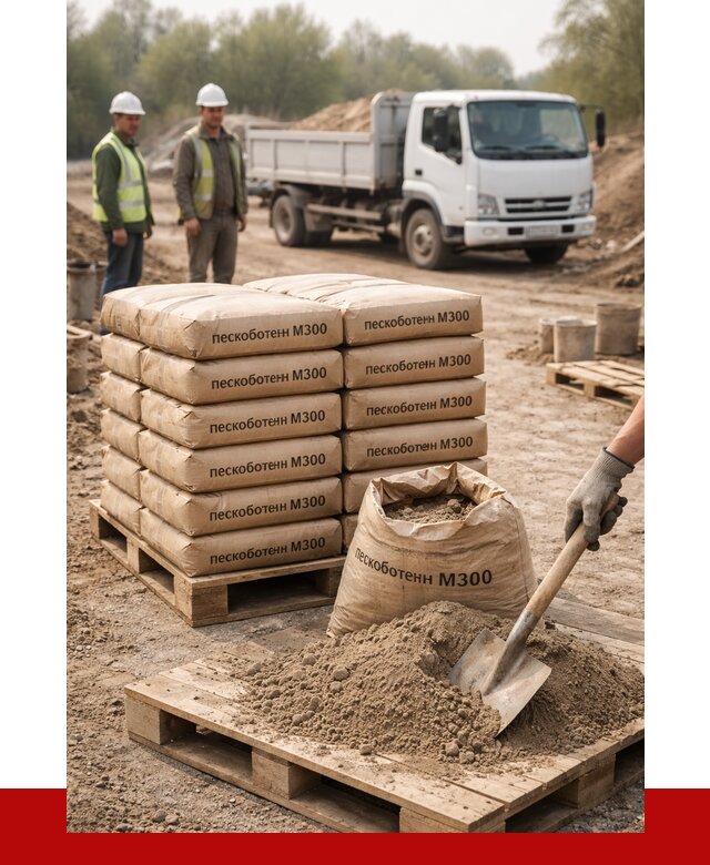 Пескобетон М300 в Пушкине с доставкой от 5030 р. за куб | ПРОНЕРУДПшн