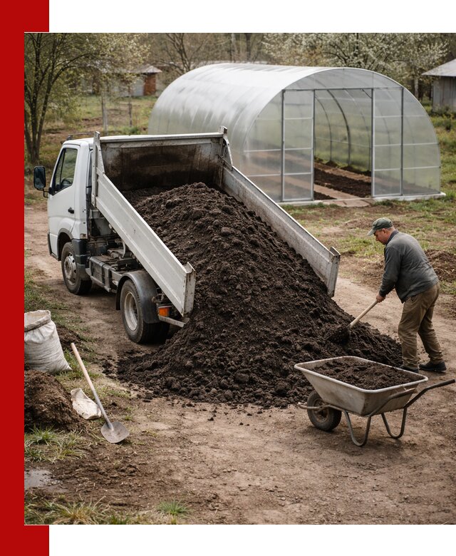 Чернозем для теплицы с доставкой в Пушкине