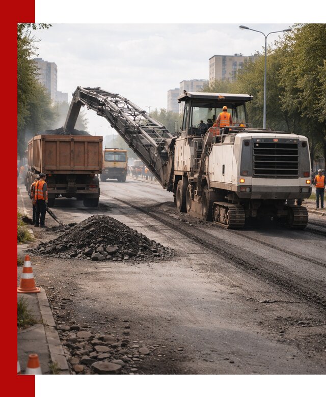 Фрезерованный асфальт в Пушкине — удаление и вывоз старого покрытия