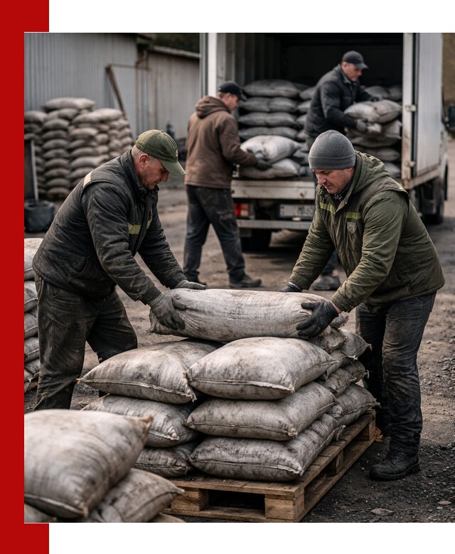 Доставка угля в мешках по выгодным ценам в Пушкине