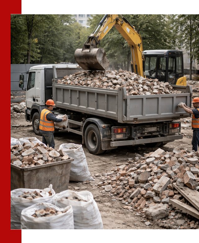 Вывоз строительного мусора в Пушкине с самосвалами и контейнерами