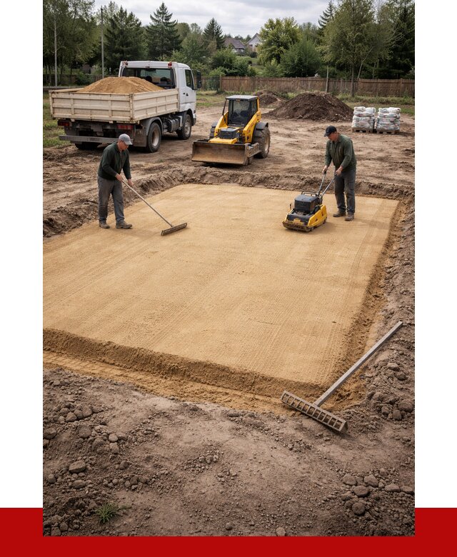 Устройство песчаной подушки в Пушкине от 4868 р. ПРОНЕРУДПшн