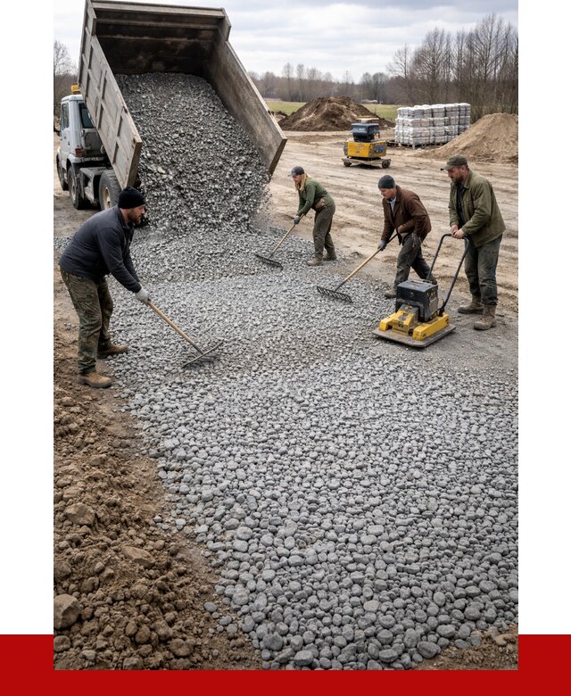 Устройство щебеночной подушки в Пушкине от 4868 р. ПРОНЕРУДПшн