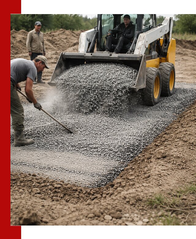 Устройство щебеночной подушки в Пушкине для дорог и фундаментов